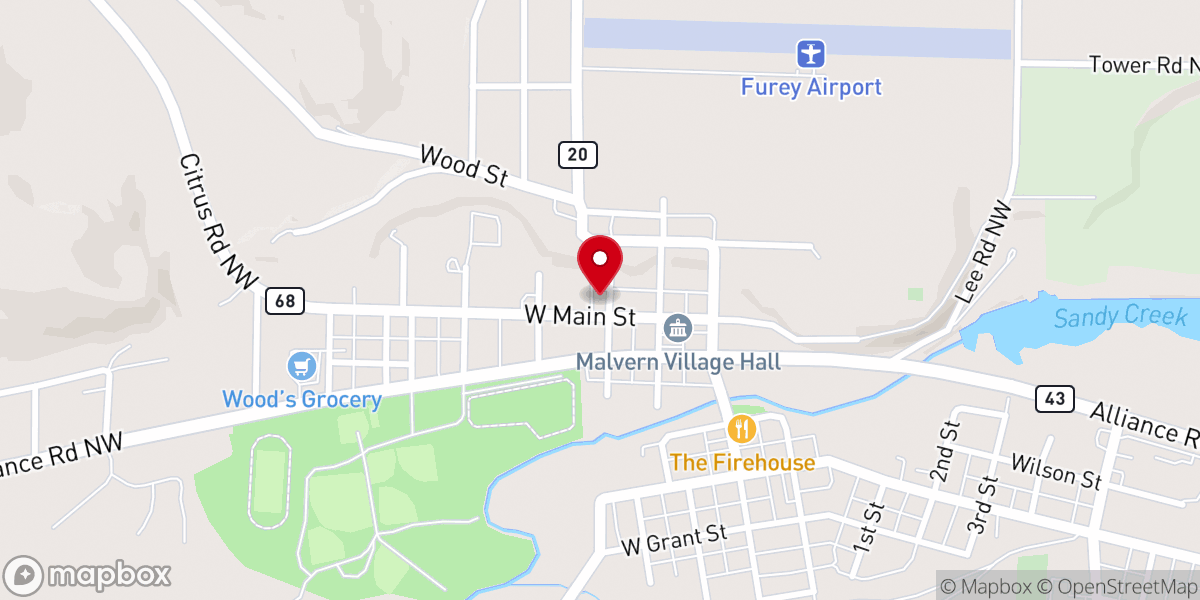 Map showing location of St Martin Lutheran Church