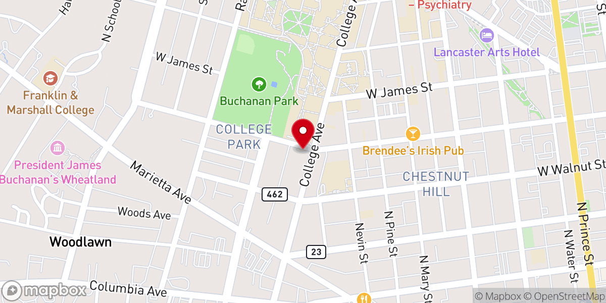 Map showing location of St. Peter's United Church of Christ