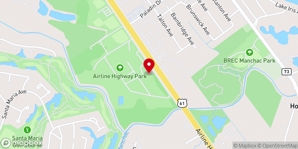 Map showing location of Airline Highway Park