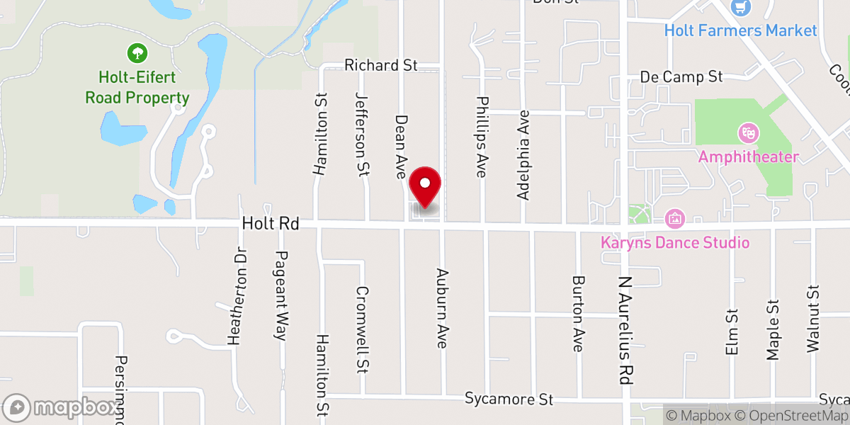 Map showing location of Holt Baptist Church