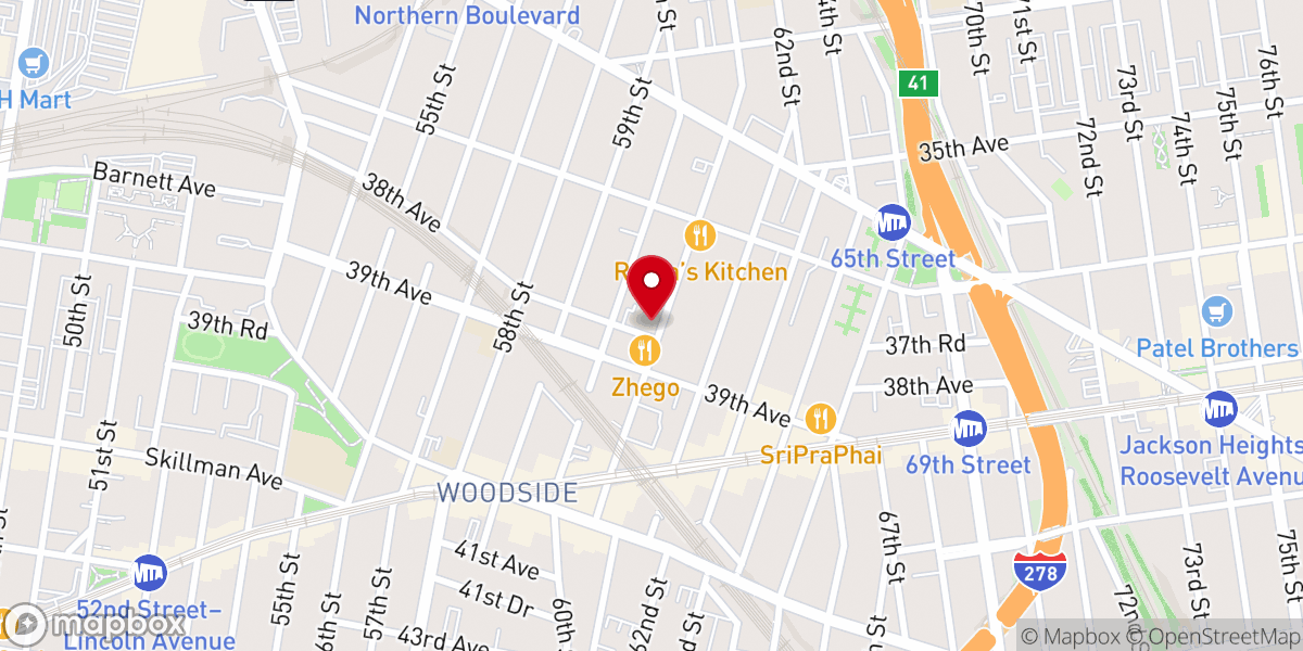 Map showing location of New Life Church of Woodside
