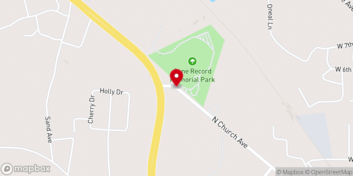 Map showing location of Henderson Farmer's Market
