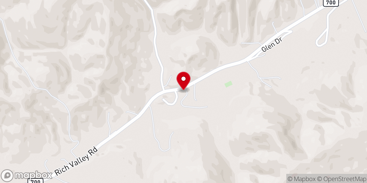 Map showing location of Walnut Spring Church