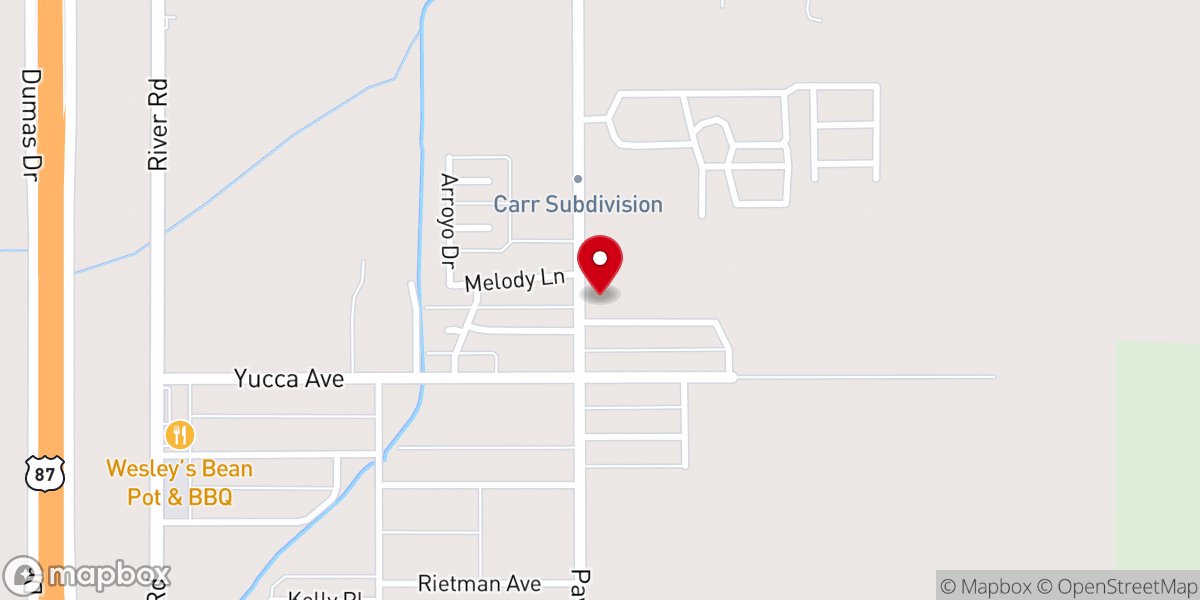 Map showing location of Pavillard Baptist Church