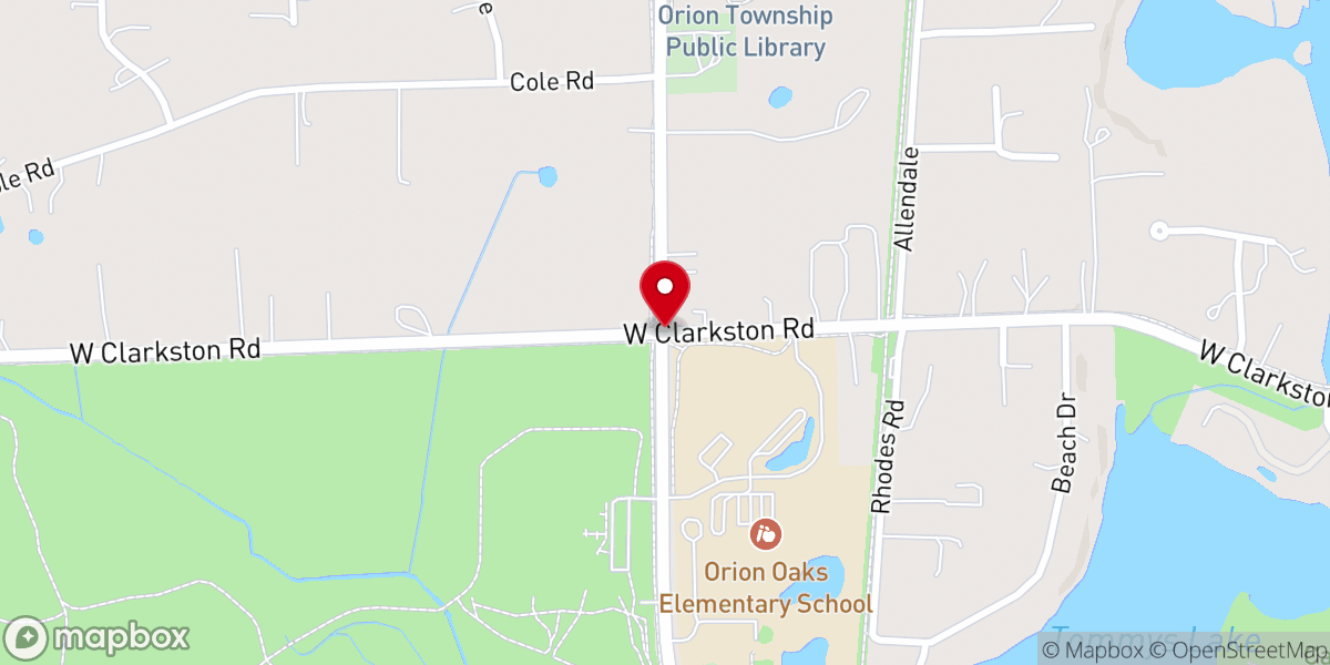 Map showing location of Church of the Heavens Saints-orion Mi
