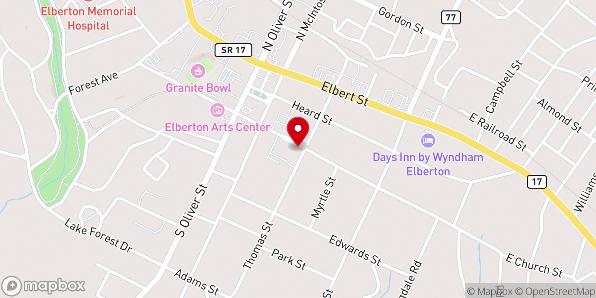 Map showing location of Middleton United Methodist Church