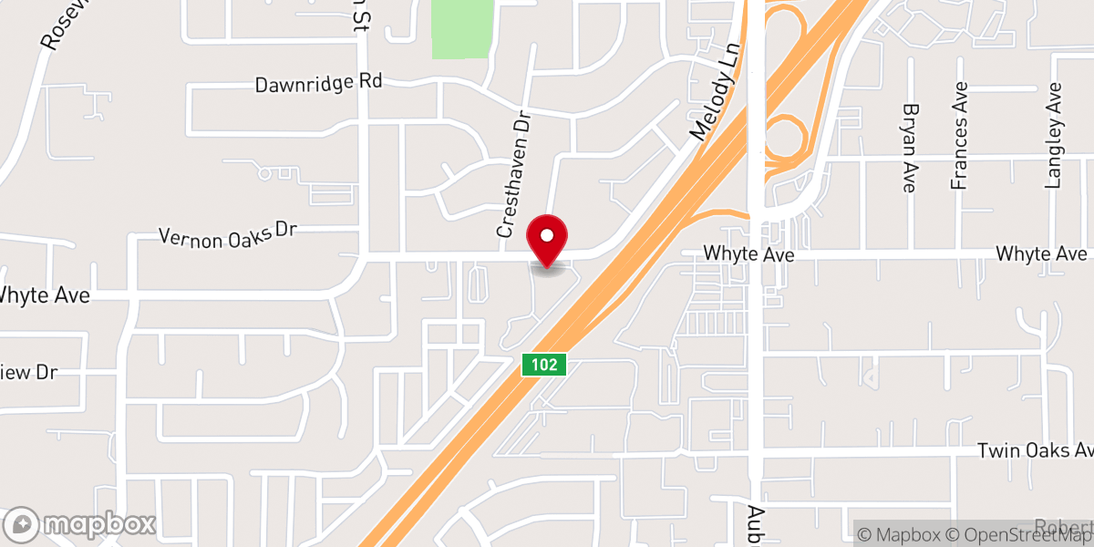 Map showing location of Tabernacle Baptist Church