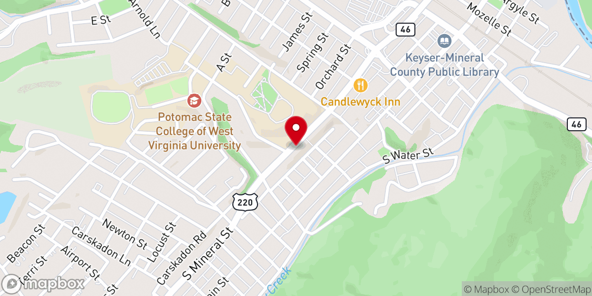Map showing location of Calvary United Methodist