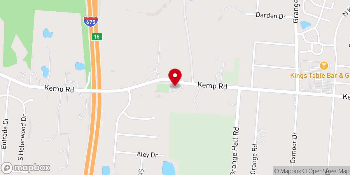 Map showing location of Aley United Methodist Church