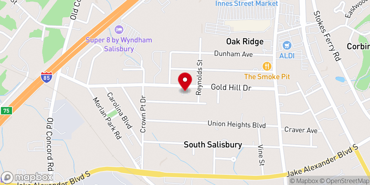 Map showing location of Victory Baptist Church