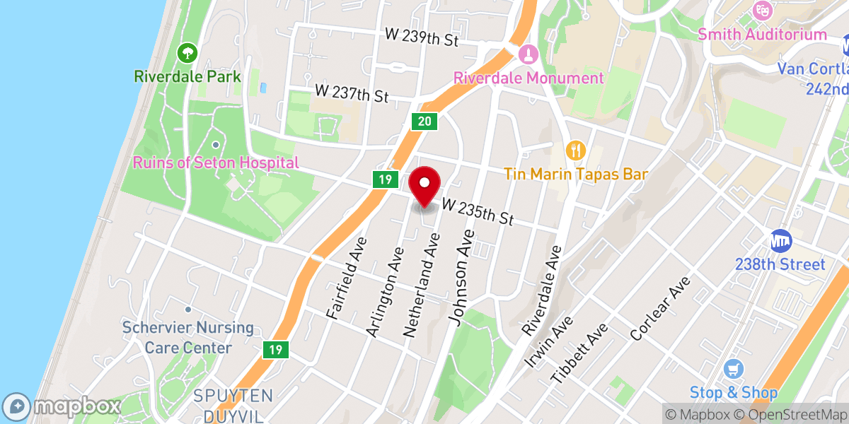 Map showing location of Saint Gabriel Church