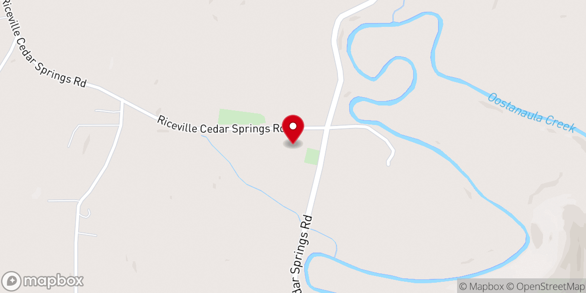 Map showing location of Eastanallee Baptist Church