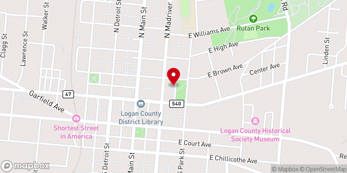 Map showing location of Light the Way Christian Counseling - Bellefontaine, OH