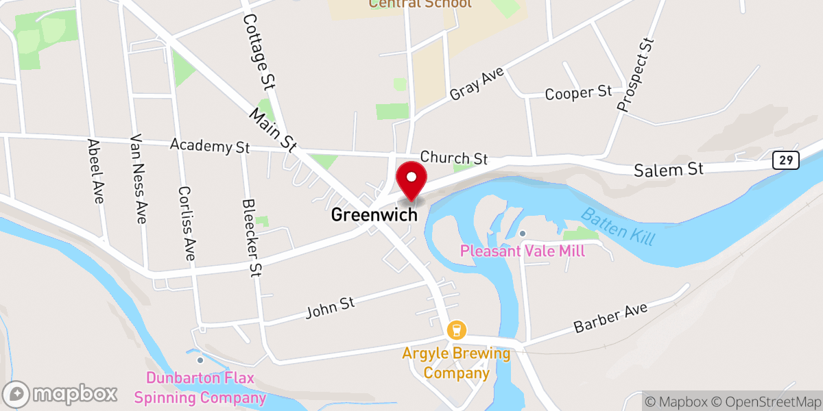 Map showing location of United Church
