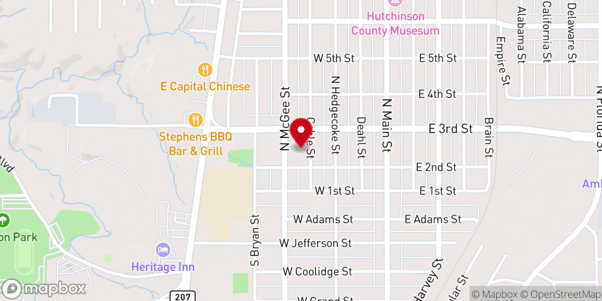 Map showing location of Faith Fellowship Church of Barger Texas