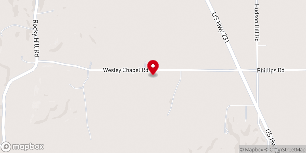 Map showing location of Wesley Chapel