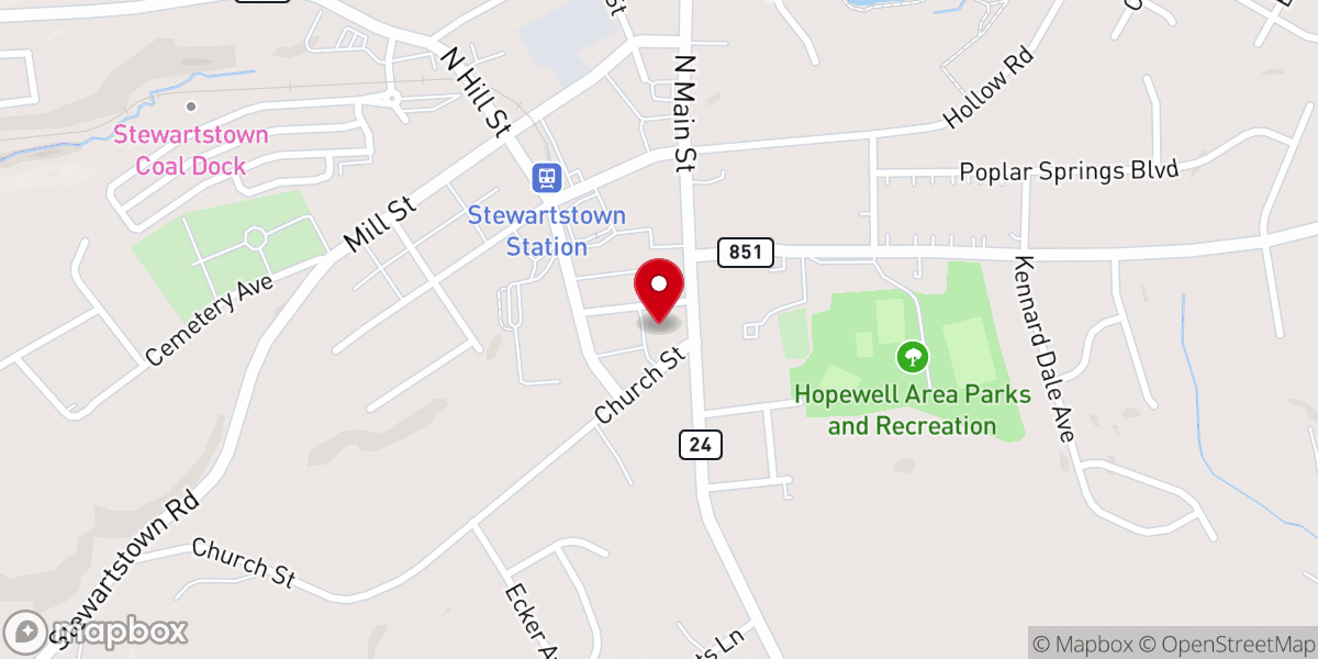 Map showing location of Stewartstown United Methodist
