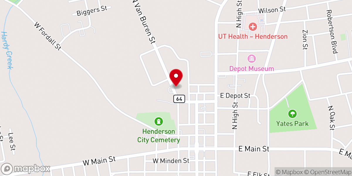 Map showing location of Greater Love Baptist Church