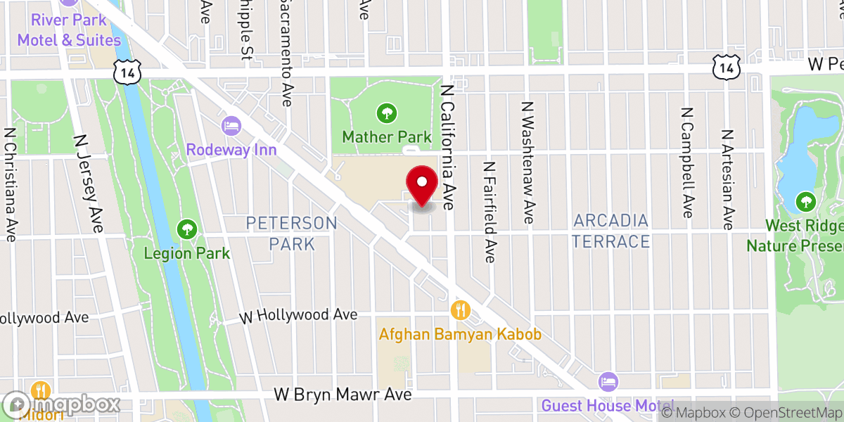 Map showing location of Holy Nativity Romanian Orthodox Church