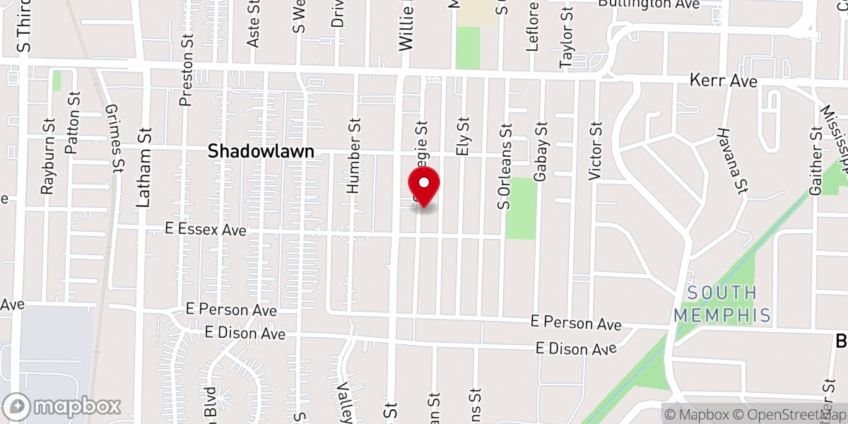 Map showing location of Carnegie Church of God in Christ
