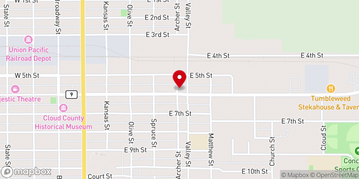 Map showing location of Victory Faith Church