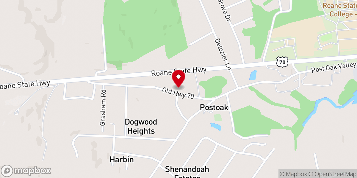 Map showing location of Post Oak Springs Christian Church