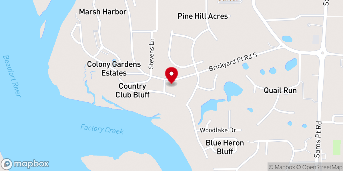 Map showing location of Lady's Island Baptist Church