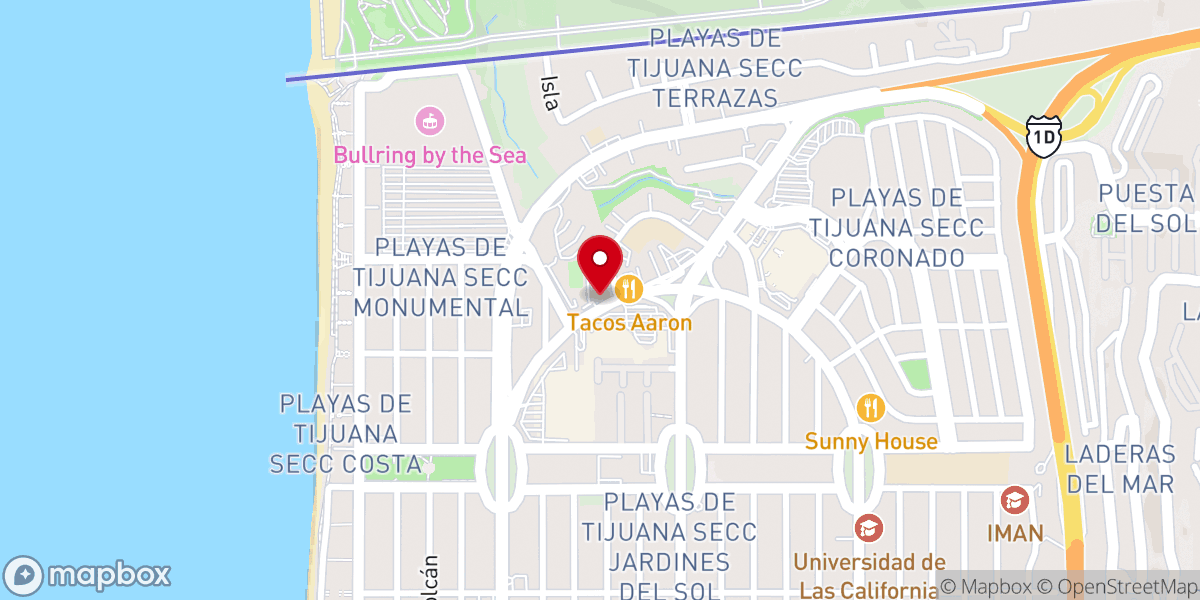 Map showing location of Iglesia Evangélica San Pablo Sitio Playas