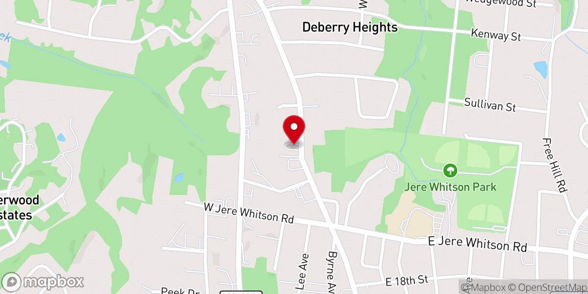Map showing location of United Free Will Baptist Church