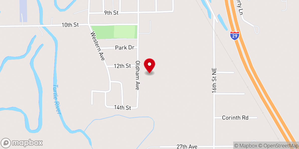 Map showing location of St. Timothy's Catholic Church