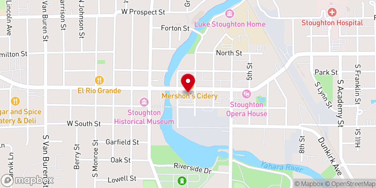 Map showing location of Stoughton Courier Hub