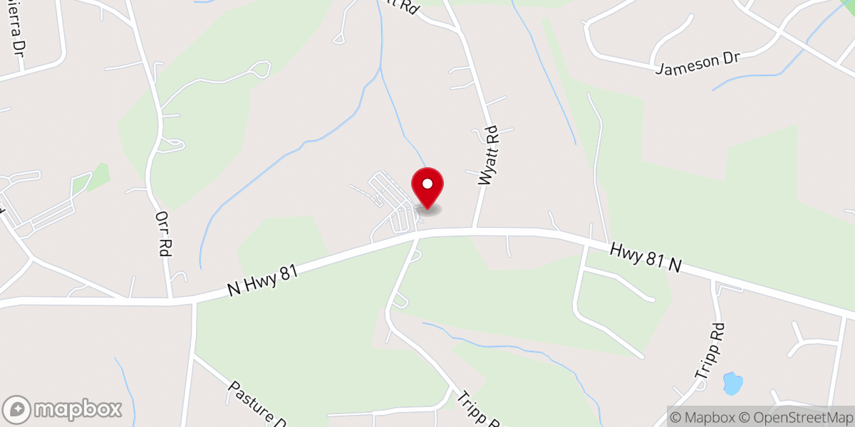Map showing location of Grace Church - Powdersville