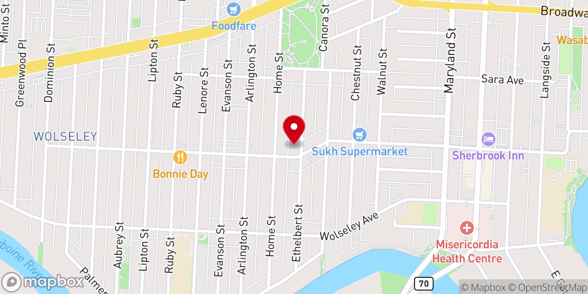 Map showing location of Saint Margaret's Anglican Church
