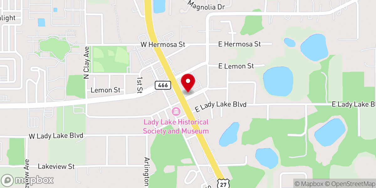 Map showing location of Lady Lake UMC