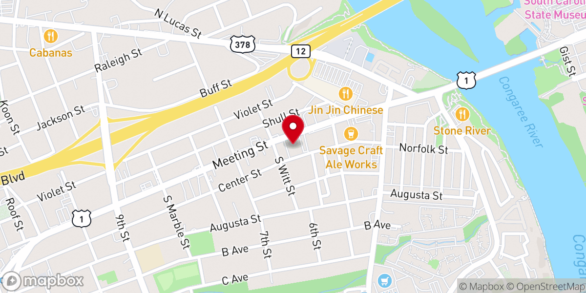 Map showing location of Brookland United Methodist Church