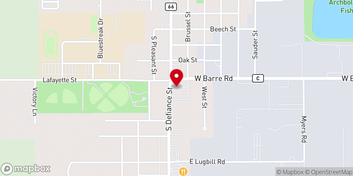 Map showing location of St. John's Christian Church