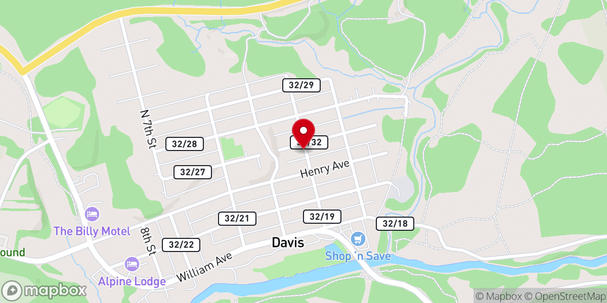 Map showing location of St John's Lutheran Church