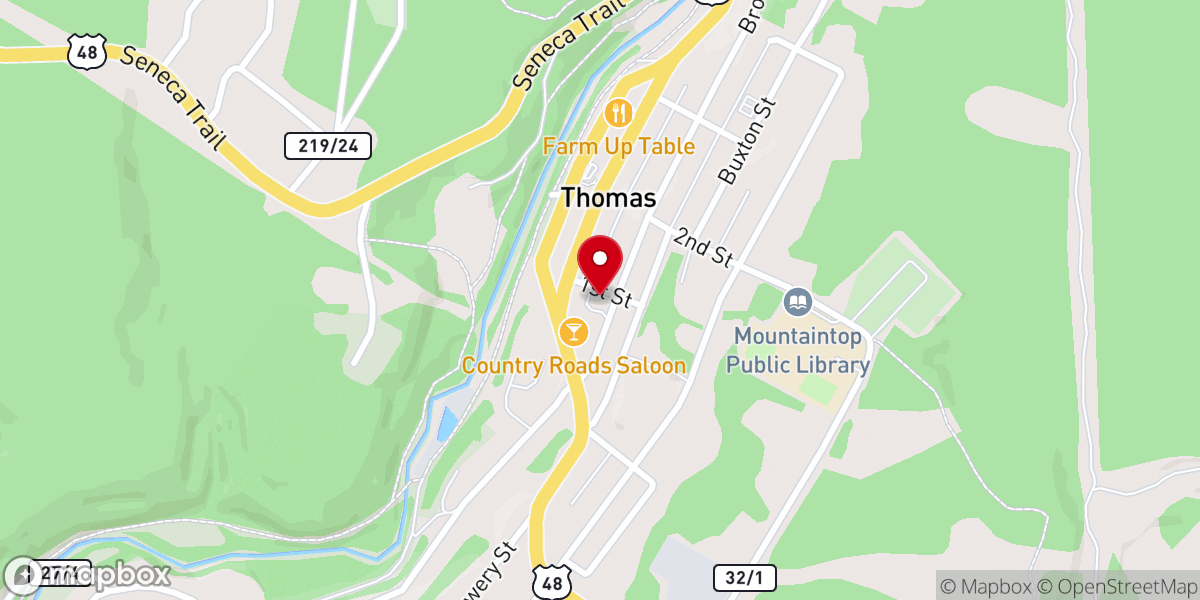 Map showing location of First Presbyterian Church