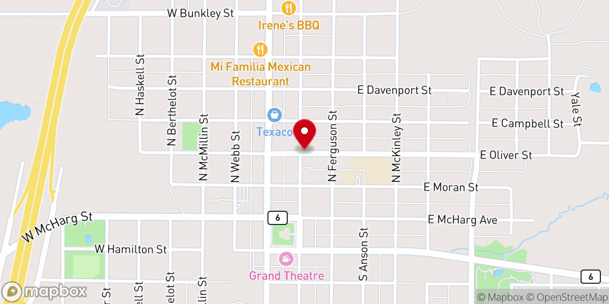 Map showing location of New Covenant Baptist Church