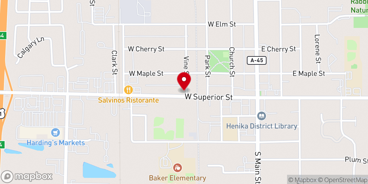 Map showing location of Wayland Community Church