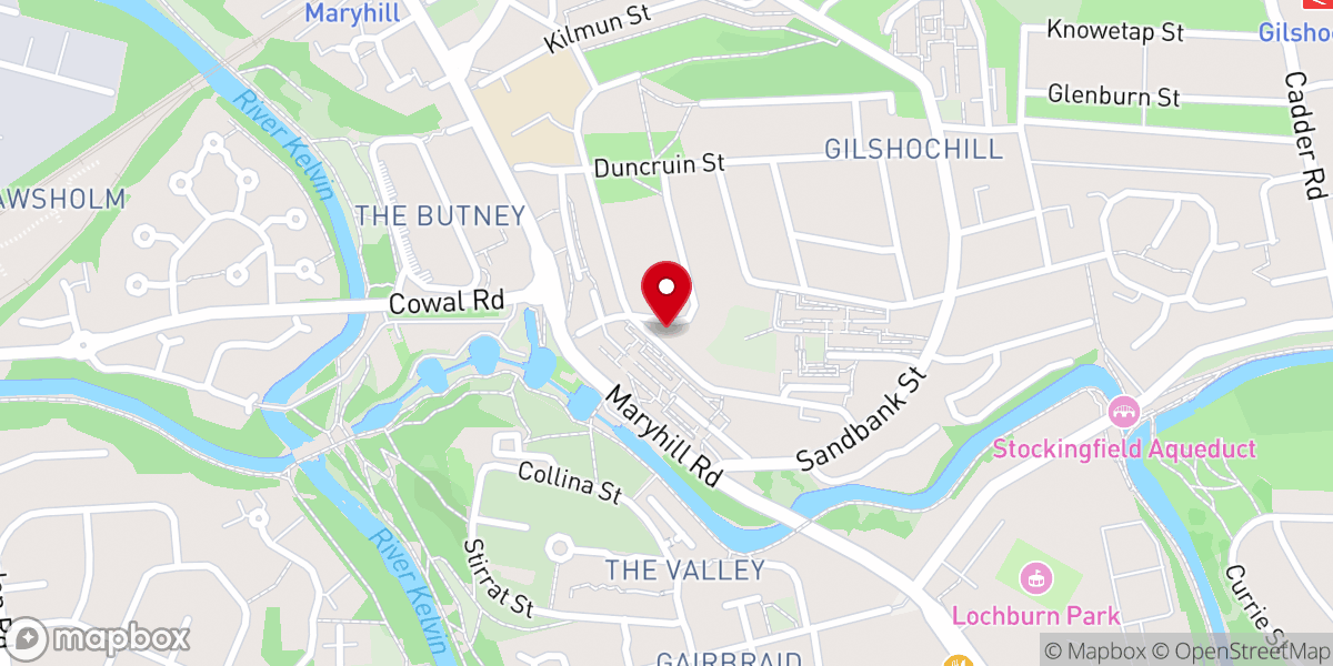 Map showing location of Maryhill Evangelical Church