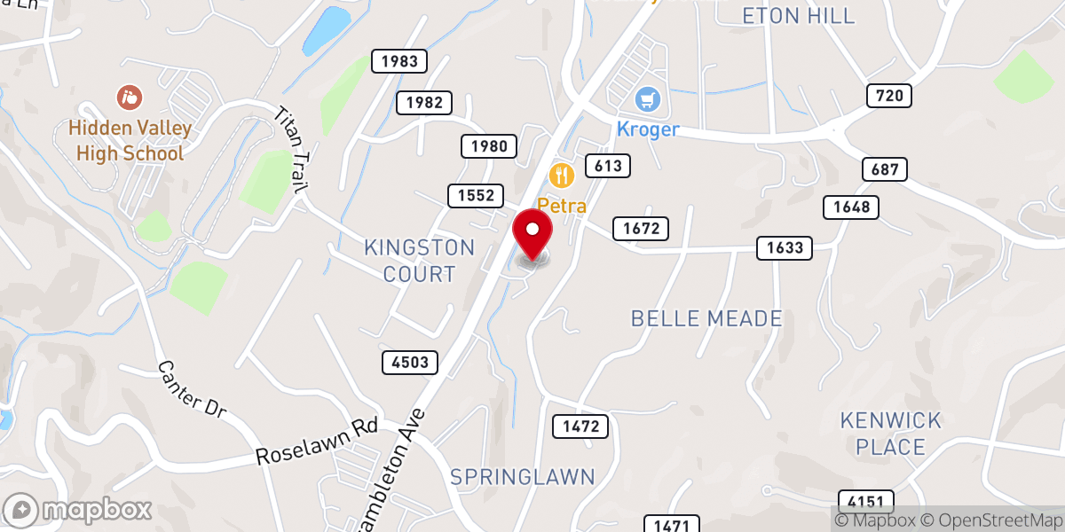 Map showing location of St John Lutheran Church