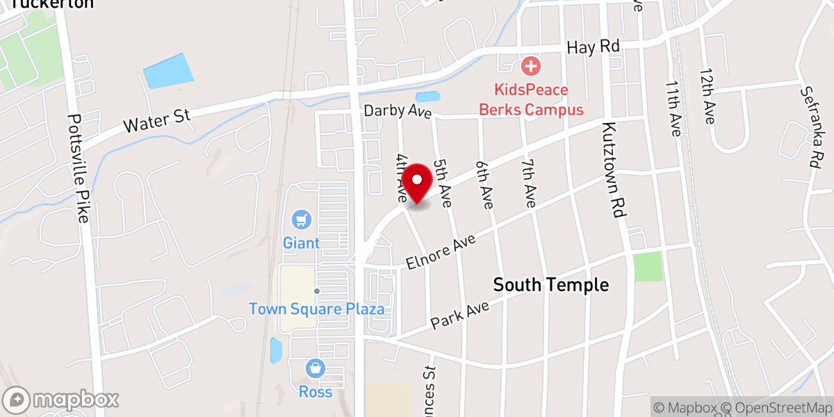 Map showing location of Faith Evangelical Congregational Church