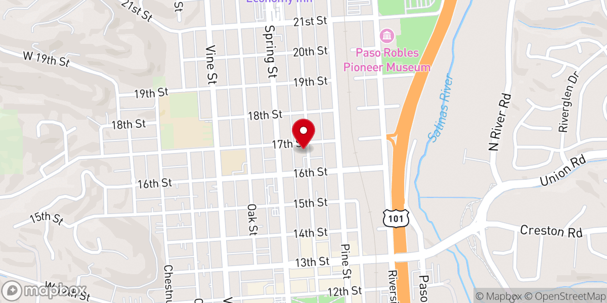Map showing location of El Paso Calling Mission Church