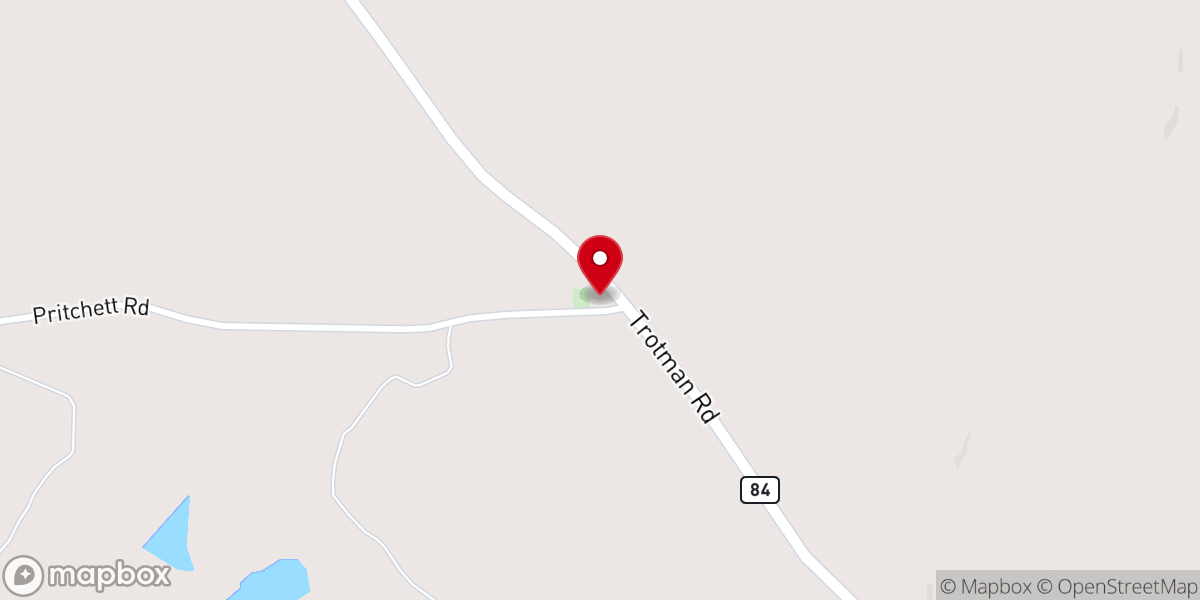 Map showing location of Mt Pleasant Church