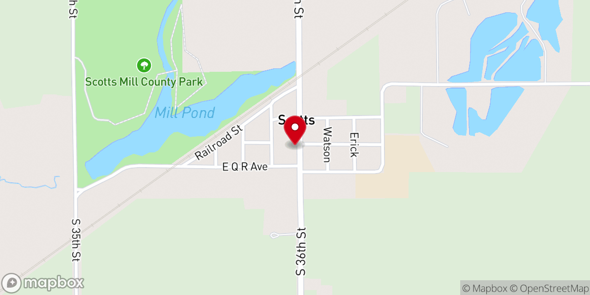 Map showing location of Scotts Community Center