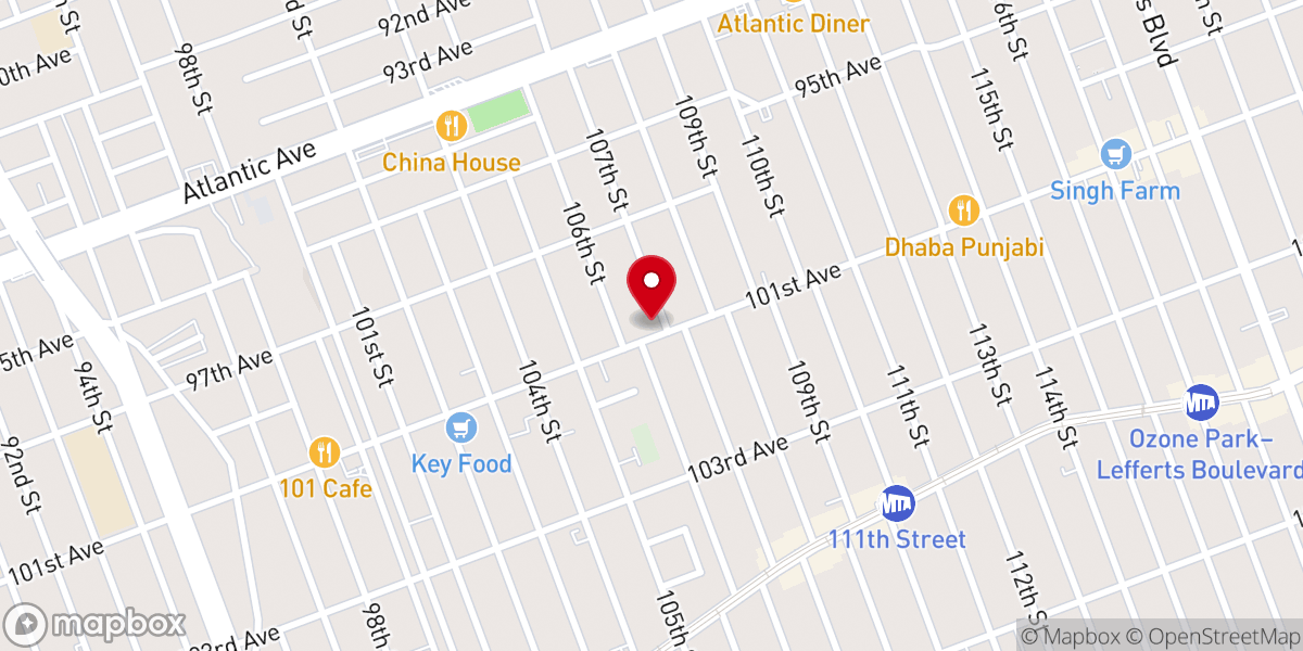 Map showing location of queens regular baptist church