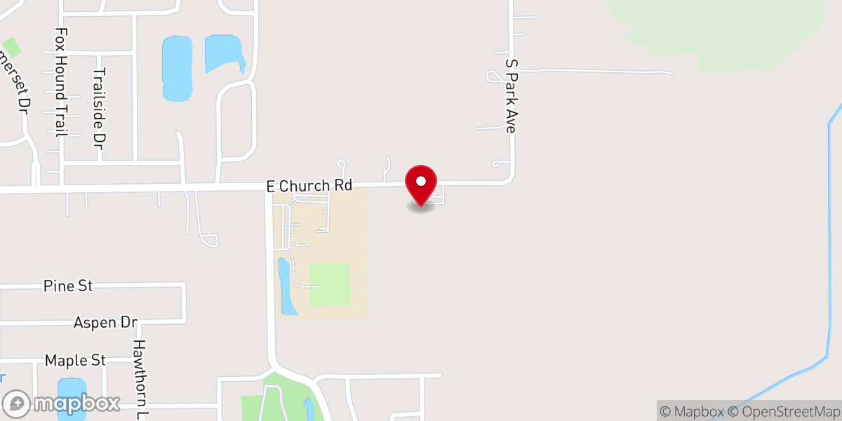 Map showing location of Faith Church Beecher