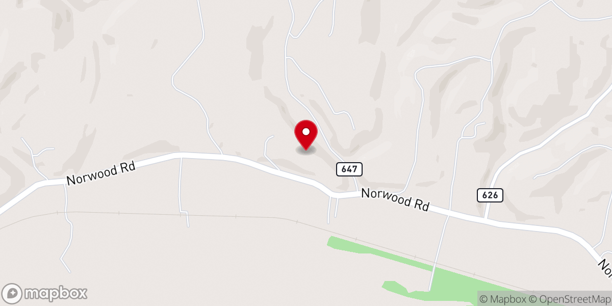 Map showing location of St Johns Baptist Church