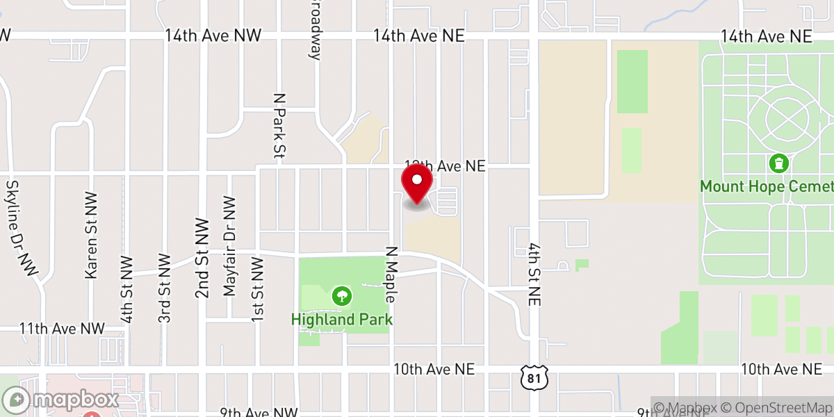 Map showing location of Saint Martin's Lutheran Church